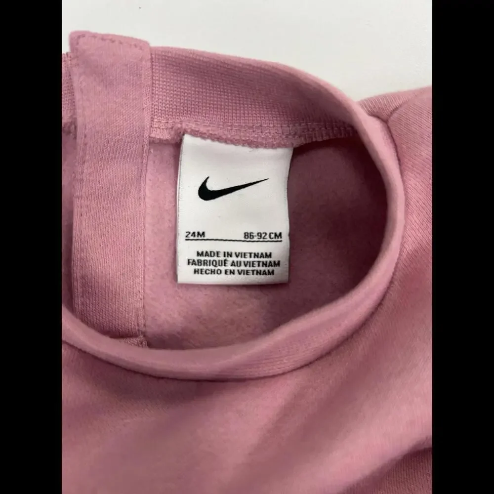 Nike Girls' Glitter Logo Pink Sweatshirt